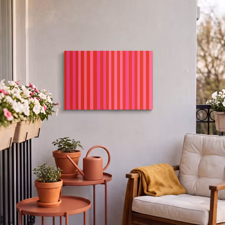 Buiten canvas - Verticaal - Strepen - Roze — 4