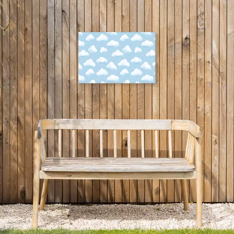 Buiten canvas - Wolken - Illustratie - Blauw — 3