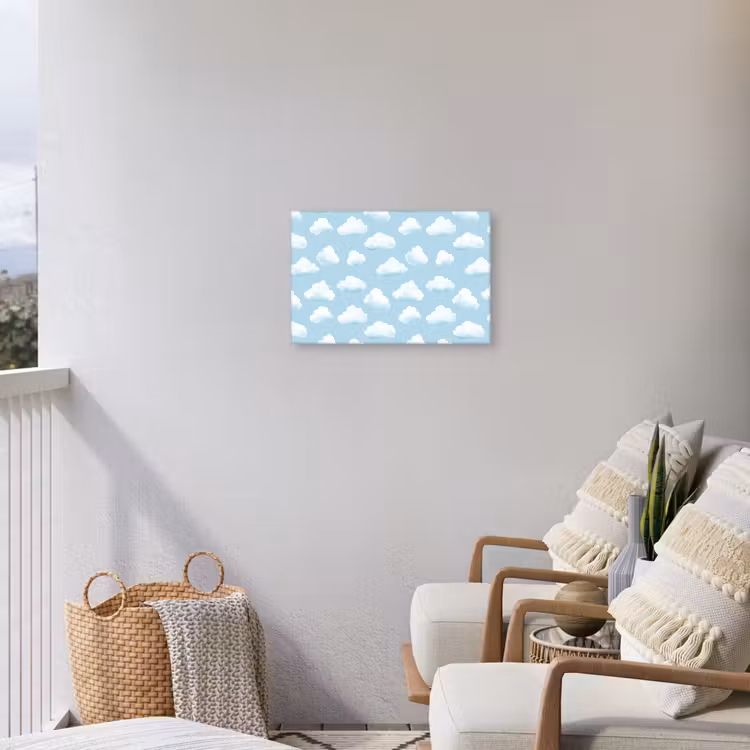 Buiten canvas - Wolken - Illustratie - Blauw — 4