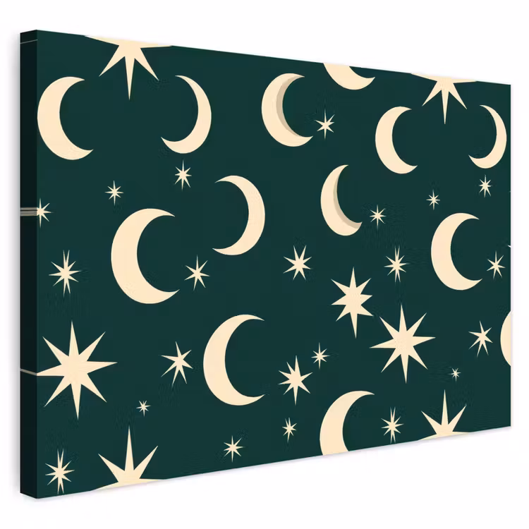Buiten canvas - Manen - Sterren - Groen — 1