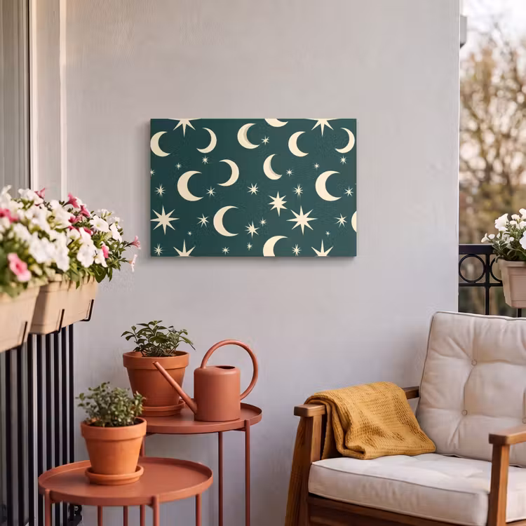 Buiten canvas - Manen - Sterren - Groen — 4