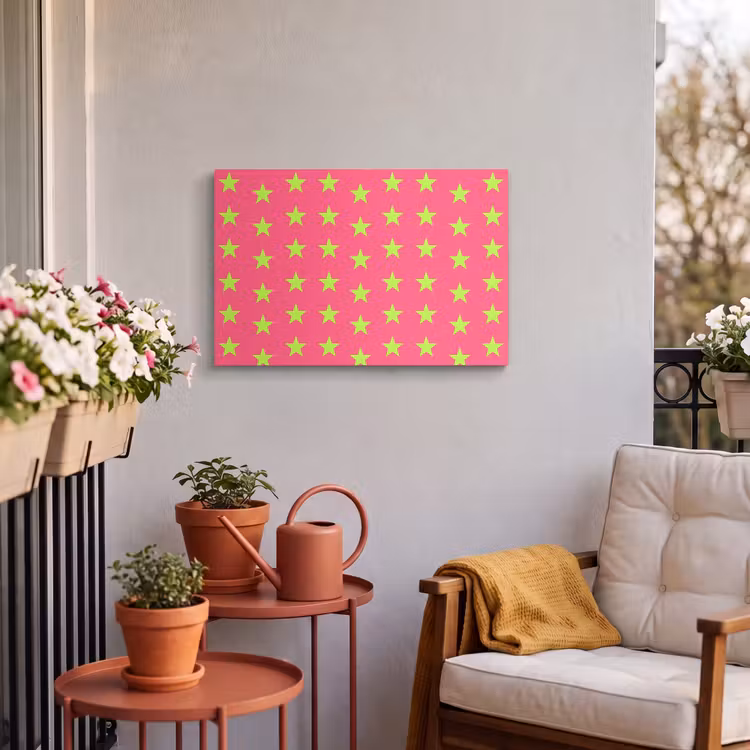 Buiten canvas - Sterren - Patroon - Roze — 4
