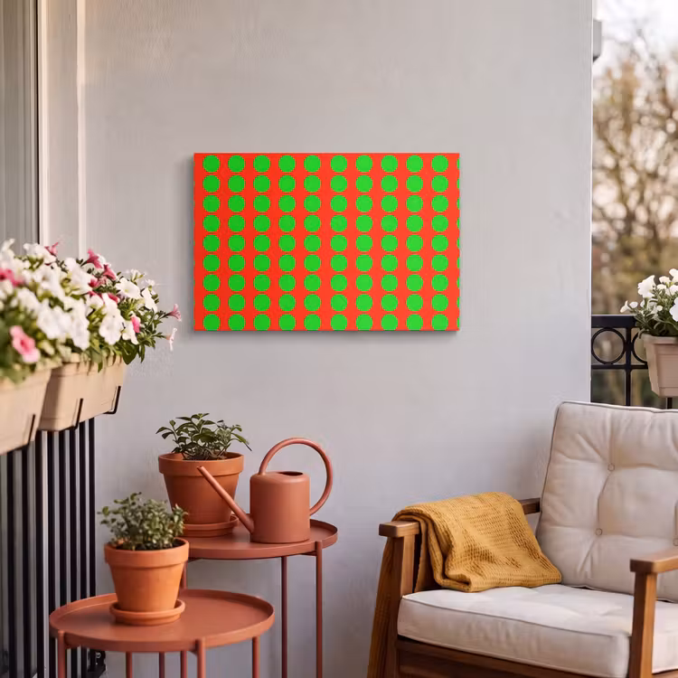 Buiten canvas - Stippen - Patroon - Groen — 4
