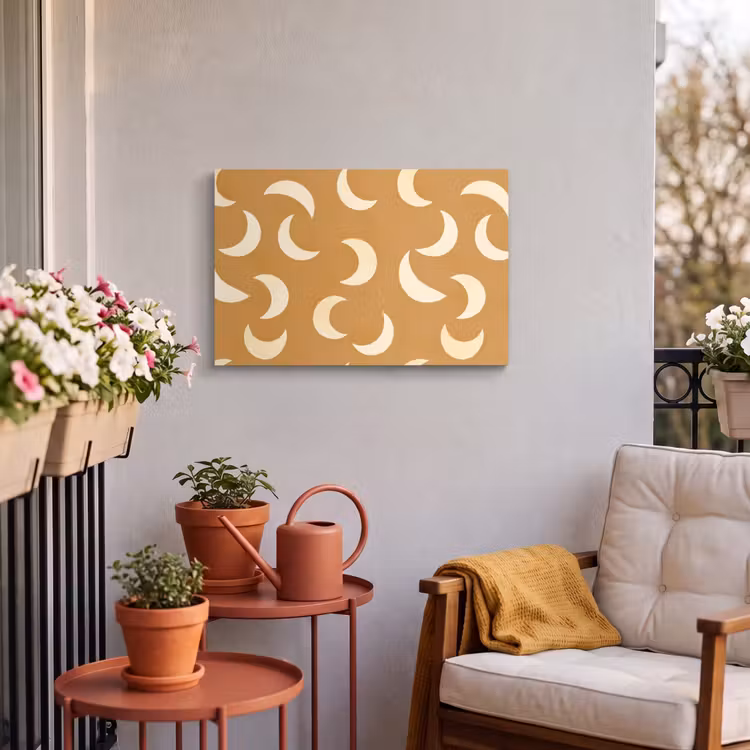 Buiten canvas - Manen - Patroon - Oker — 4