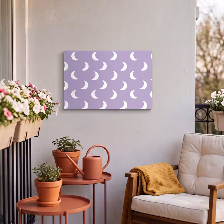 Buiten canvas - Manen - Patroon - Paars — 4
