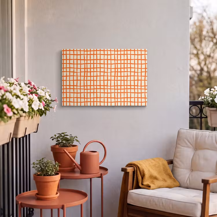 Buiten canvas - Patroon - Lijnen - Oranje — 4