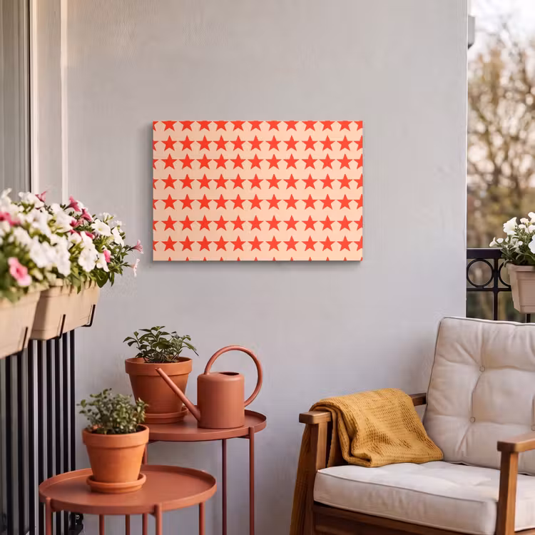 Buiten canvas - Patroon - Sterren - Rood — 4