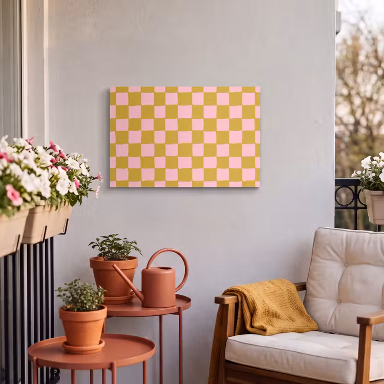 Buiten canvas - Patroon - Vierkant - Roze — 4