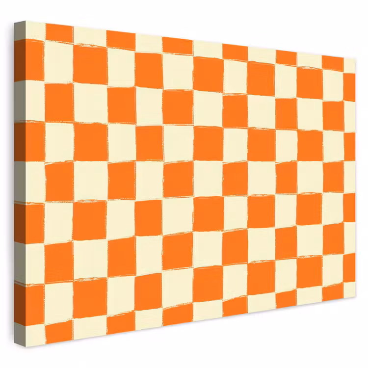 Buiten canvas - Schaak - Patroon - Oranje — 1