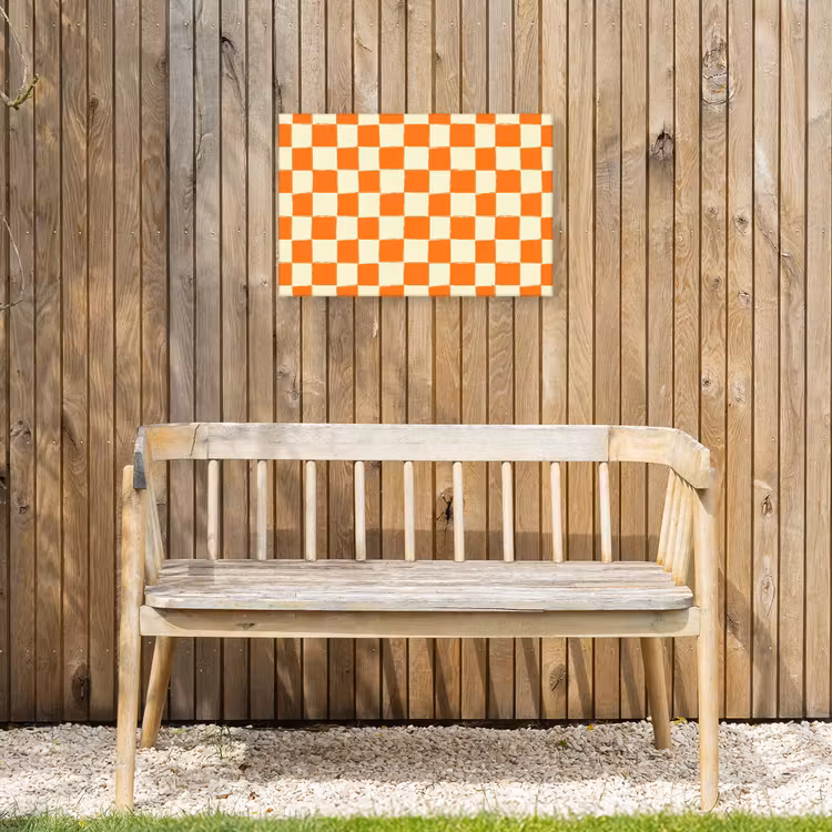 Buiten canvas - Schaak - Patroon - Oranje — 3