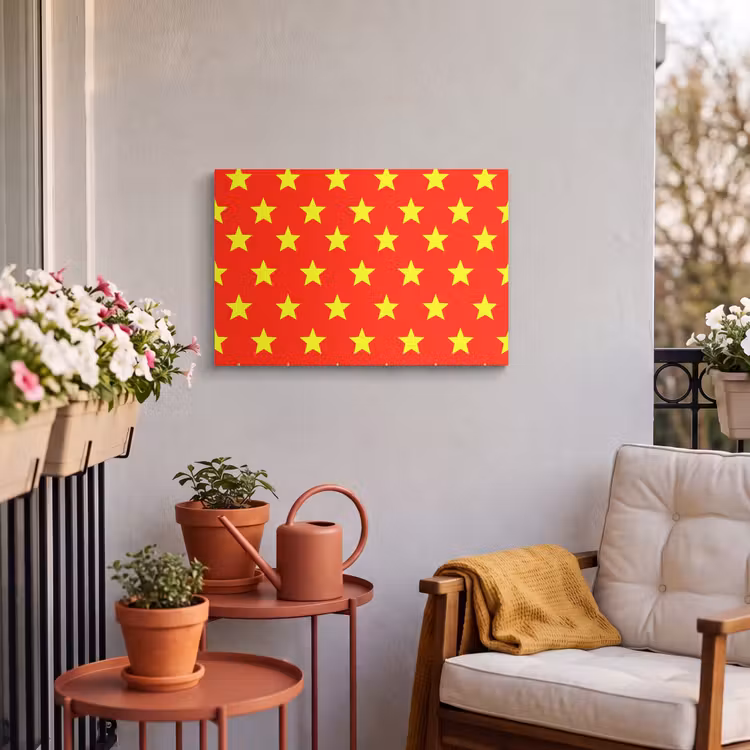 Buiten canvas - Ster - Patroon - Geel — 4