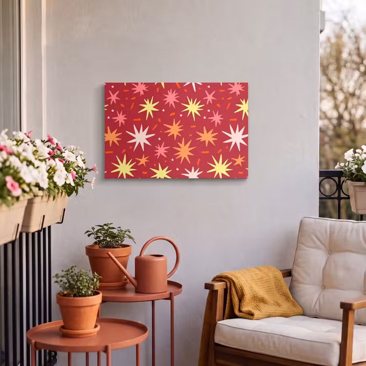 Buiten canvas - Sterren - Speels - Rood — 4
