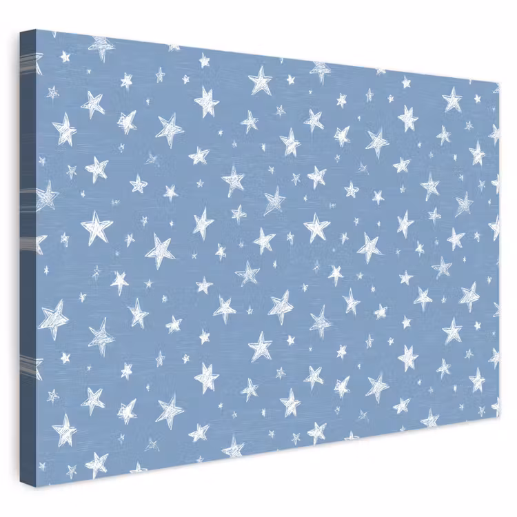 Buiten canvas - Sterretjes - Patroon - Blauw — 1