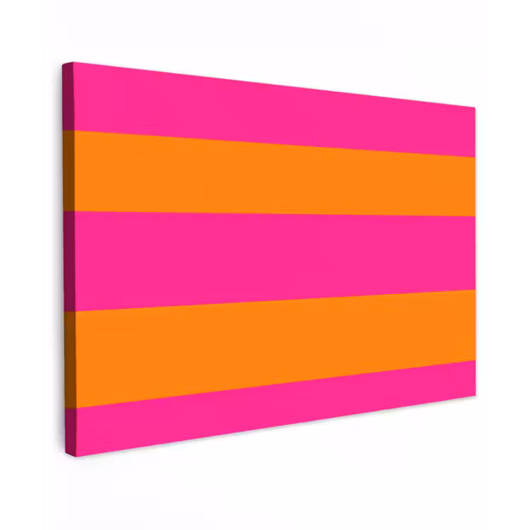 Buiten canvas - Strepen - Horizontaal - Roze — 1