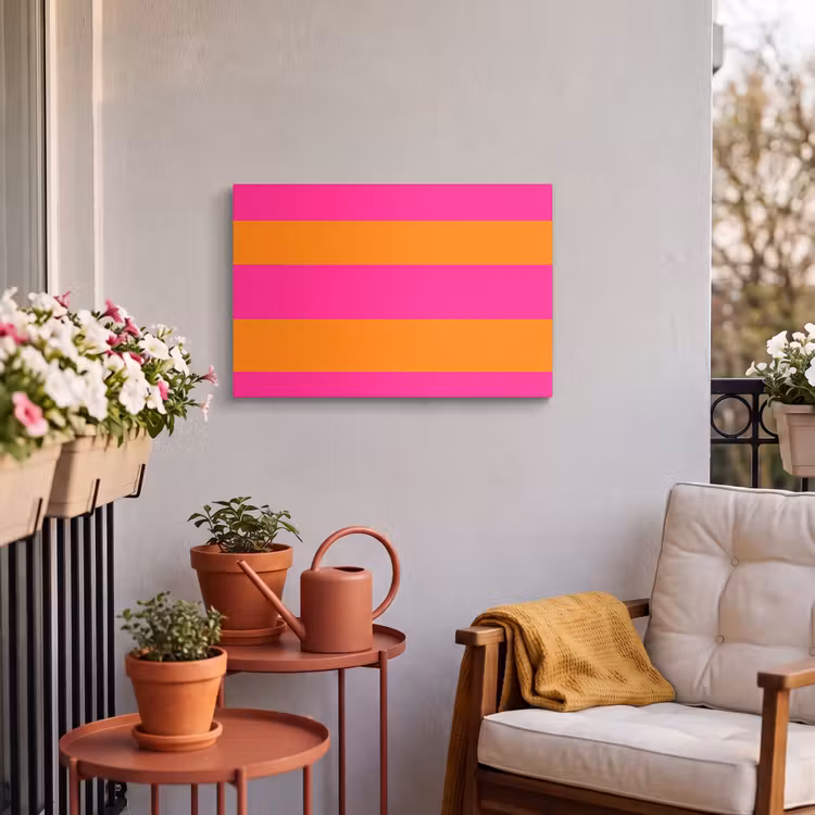 Buiten canvas - Strepen - Horizontaal - Roze — 4