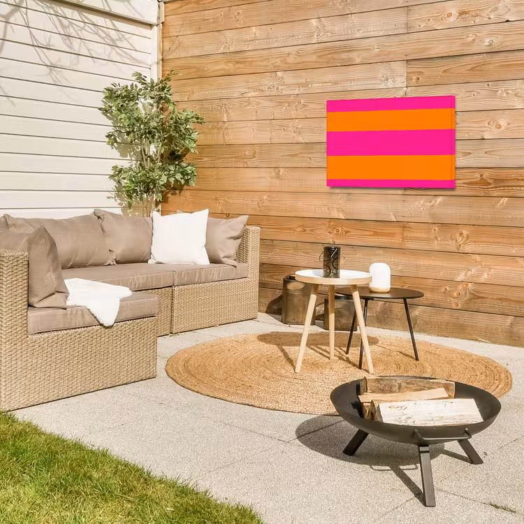 Buiten canvas - Strepen - Horizontaal - Roze — 5