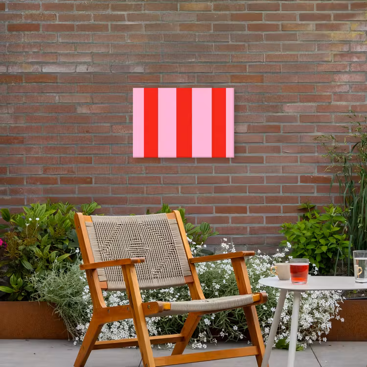 Buiten canvas - Strepen - Klassiek - Roze — 2