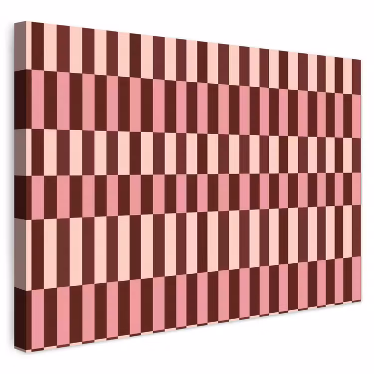 Buiten canvas - Roze - Rood - Blokjes — 1