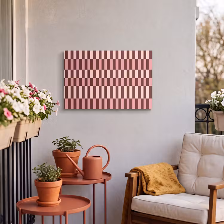Buiten canvas - Roze - Rood - Blokjes — 4