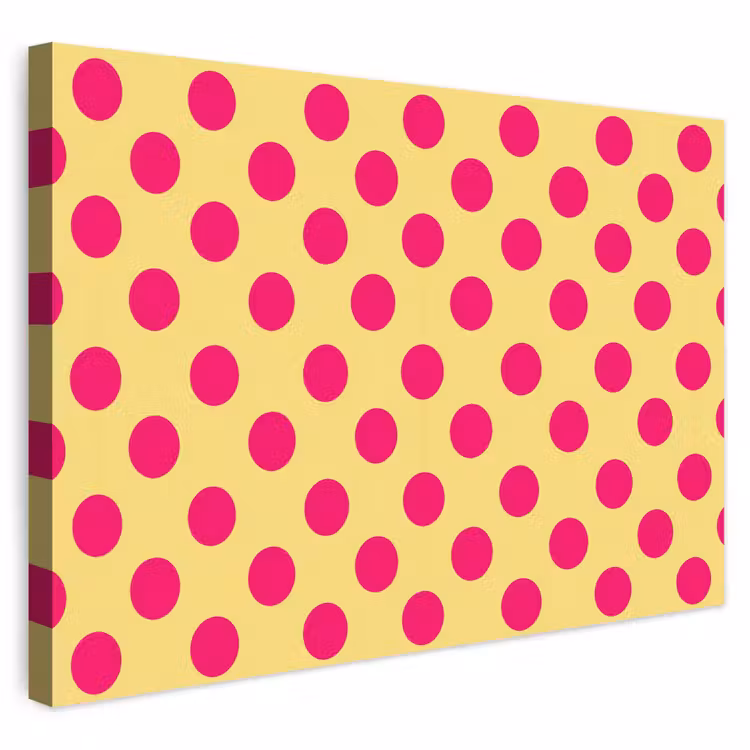Buiten canvas - Roze - Stippen - Geel — 1