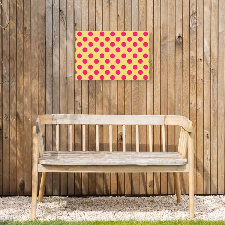 Buiten canvas - Roze - Stippen - Geel — 3