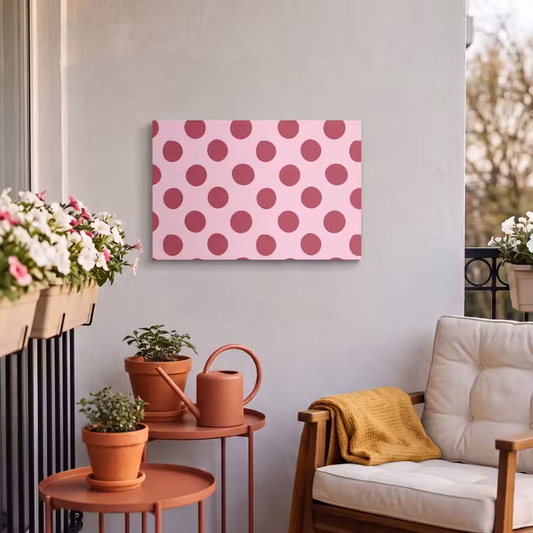 Buiten canvas - Stippen - Patroon - Bordeaux — 4