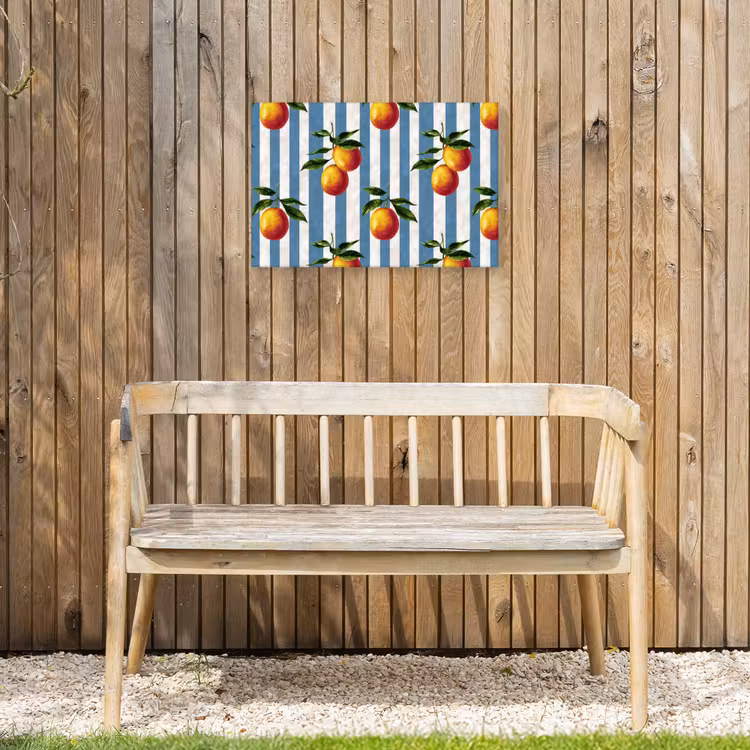Buiten canvas - Strepen - Citroen - Blauw — 3
