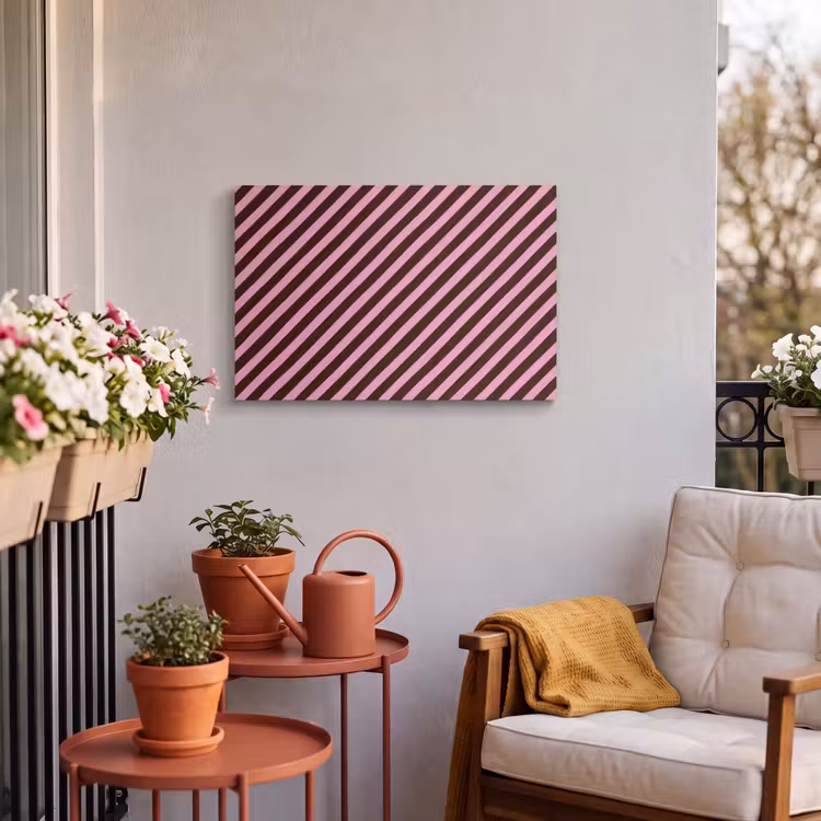 Buiten canvas - Strepen - Roze - Bruin — 4