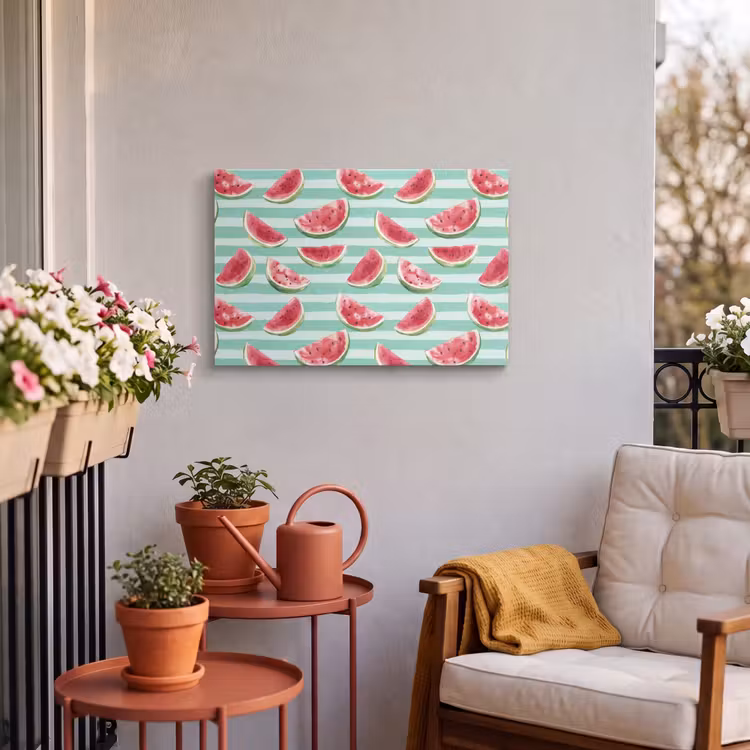 Buiten canvas - Watermeloen - Strepen - Groen — 4