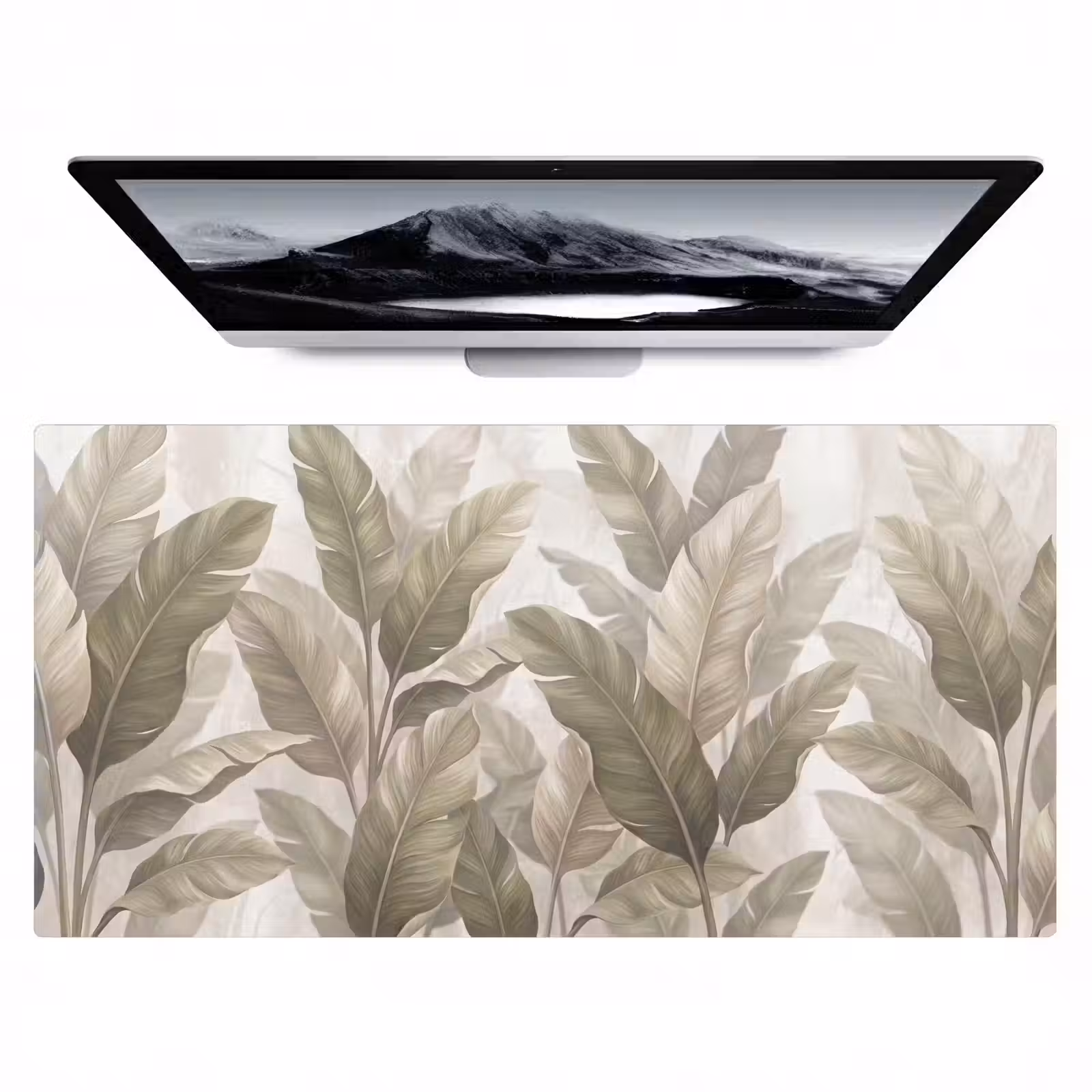 Bureau onderlegger - Bladeren - Tropisch - Natuur - Abstract - Beige — 1