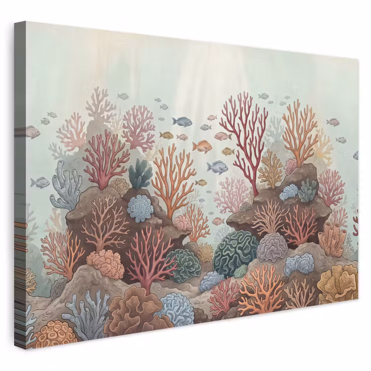 Buiten canvas - Onderwater - Koraal - Vis - Natuur — 1