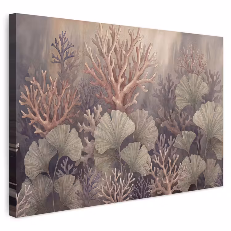 Buiten canvas - Plant - Bladeren - Zee - Illustratie - Groen — 1