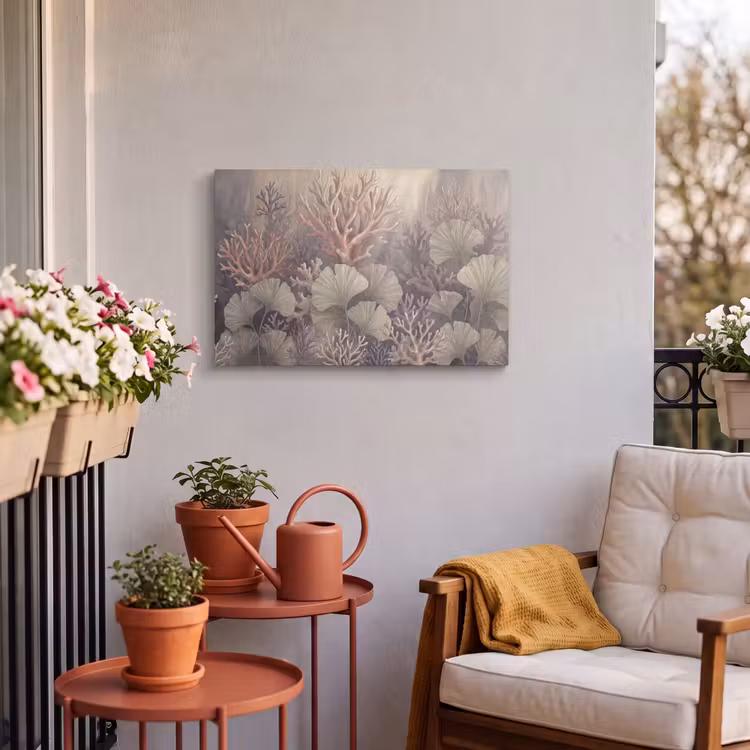 Buiten canvas - Plant - Bladeren - Zee - Illustratie - Groen — 3