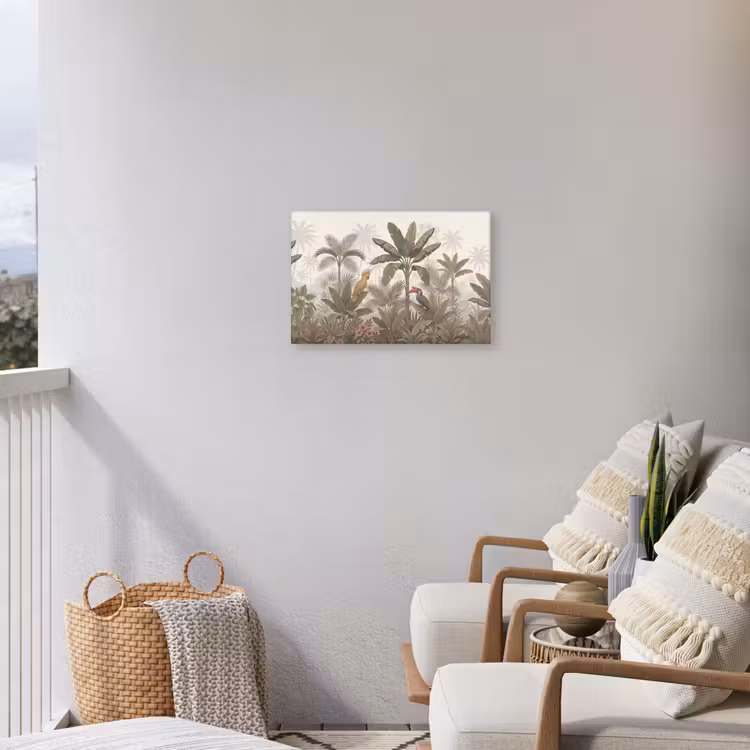 Buiten canvas - Vogel - Jungle - Tropisch - Illustratie - Groen — 4