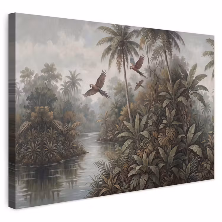 Buiten canvas - Vogel - Vliegend - Tropisch - Landschap - Klassiek — 1