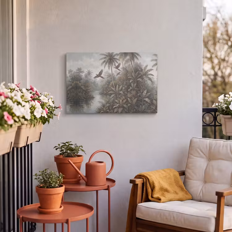 Buiten canvas - Vogel - Vliegend - Tropisch - Landschap - Klassiek — 4