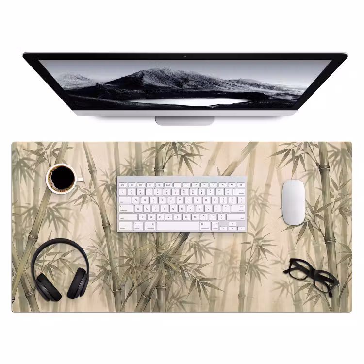 Bureau onderlegger - Bamboe - Bladeren - Aziatisch - Groen - Natuur — 4