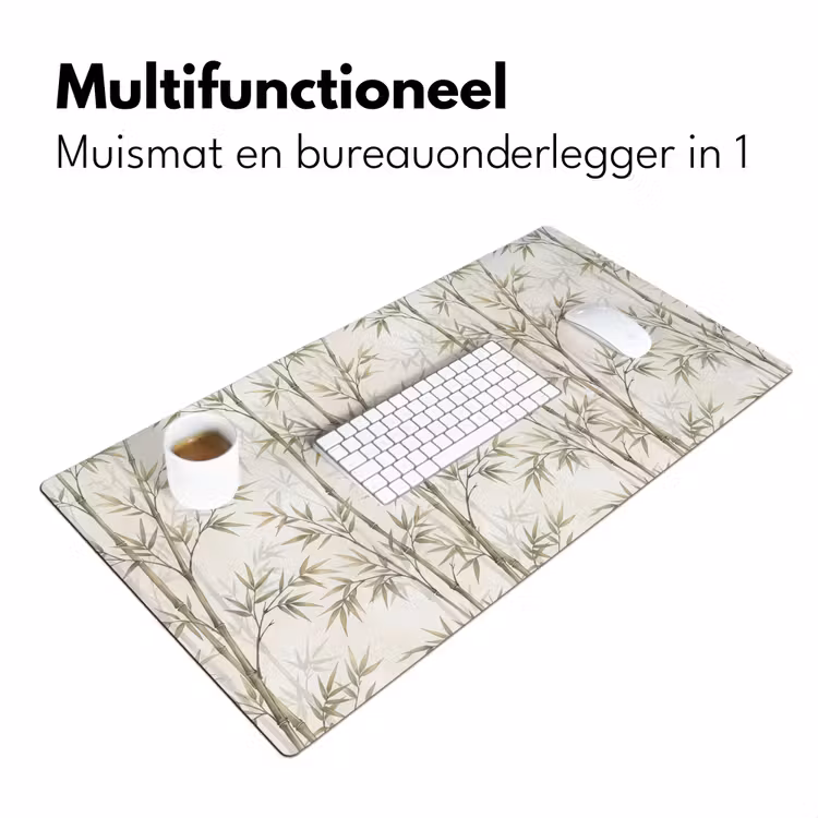 Bureau onderlegger - Bamboe - Bladeren - Natuur - Aquarel - Groen — 7