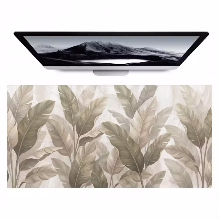 Bureau onderlegger - Bladeren - Tropisch - Natuur - Abstract - Beige — 1