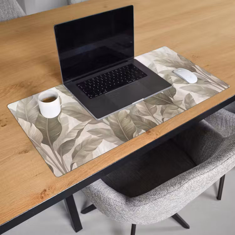 Bureau onderlegger - Bladeren - Tropisch - Natuur - Abstract - Beige — 3