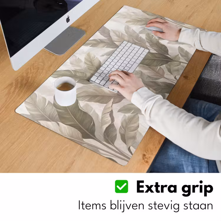 Bureau onderlegger - Bladeren - Tropisch - Natuur - Abstract - Beige — 6