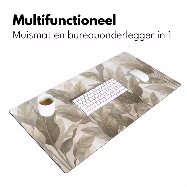 Bureau onderlegger - Bladeren - Tropisch - Natuur - Abstract - Beige — 7