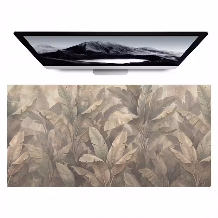 Bureau onderlegger - Bladeren - Tropisch - Natuur - Modern - Beige — 1