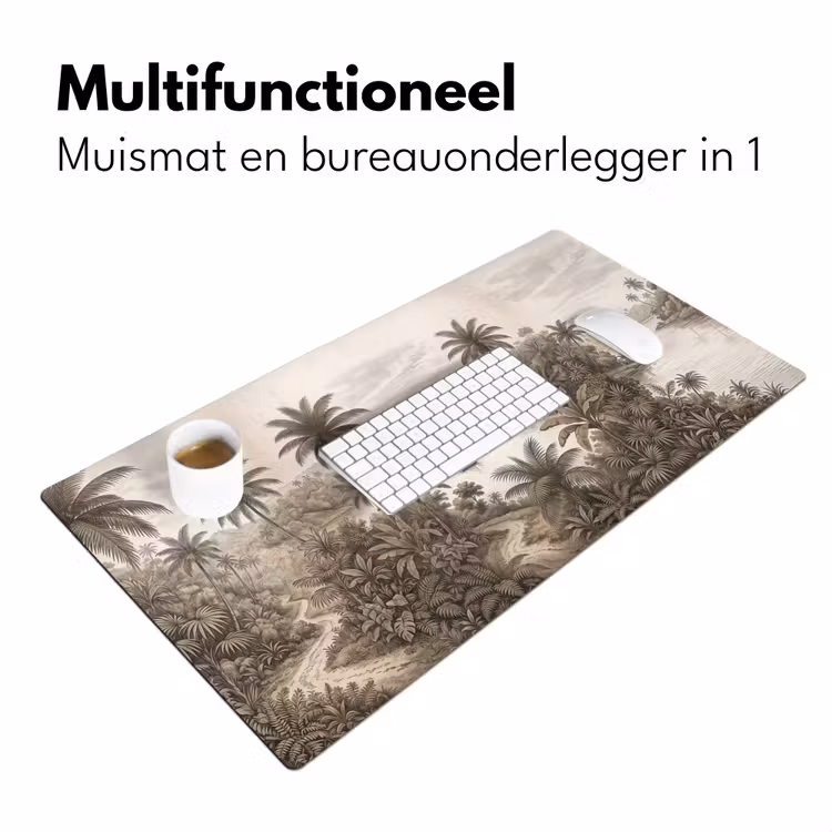 Bureau onderlegger - Landschap - Rivier - Boot - Tropisch - Vintage — 7