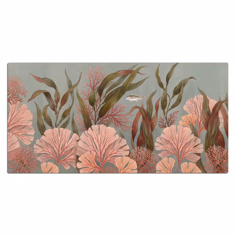 Bureau onderlegger - Onderwater - Planten - Vis - Vintage - Groen — 2