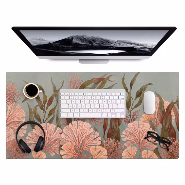 Bureau onderlegger - Onderwater - Planten - Vis - Vintage - Groen — 4
