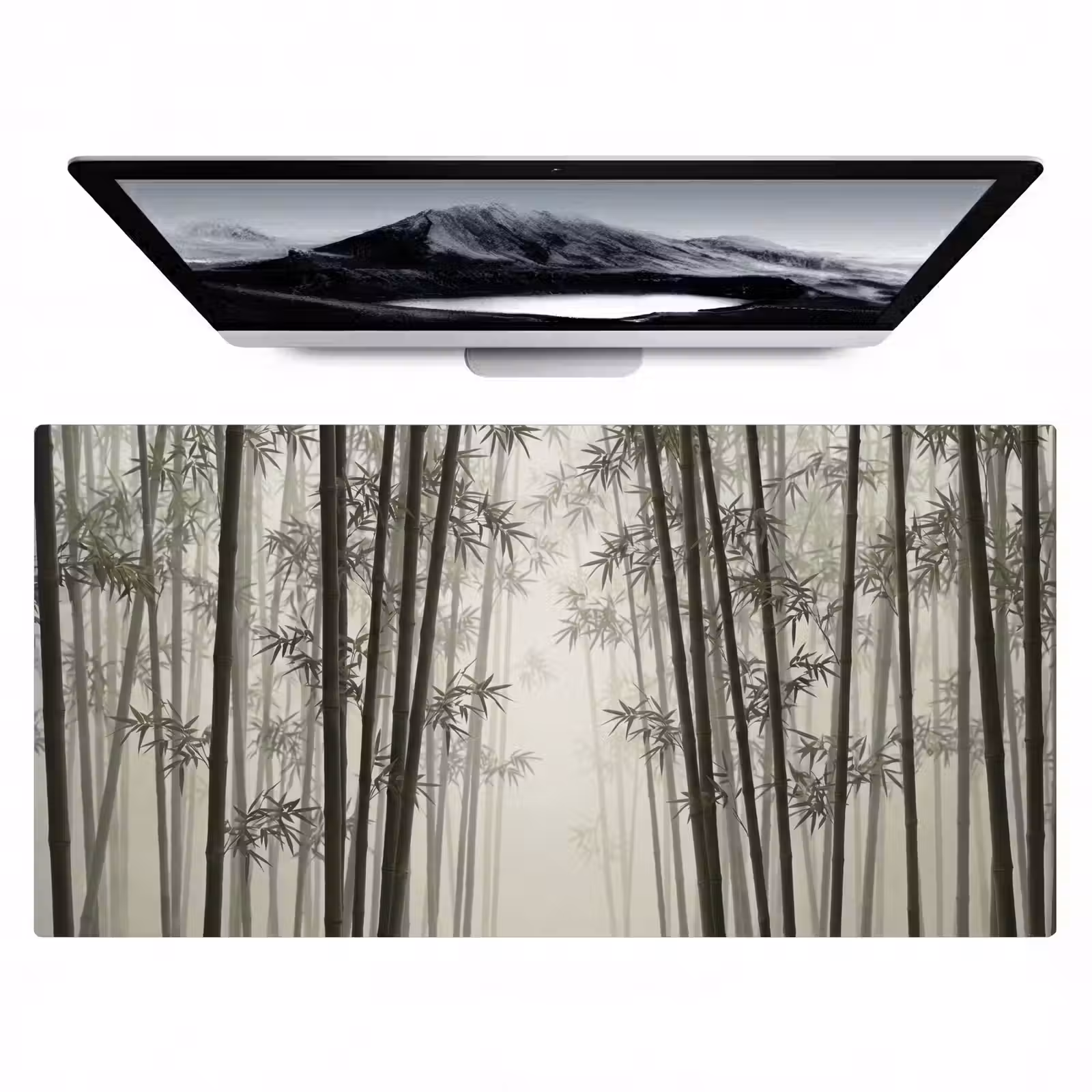 Bureau onderlegger - Bamboe - Bos - Mist - Natuur — 1