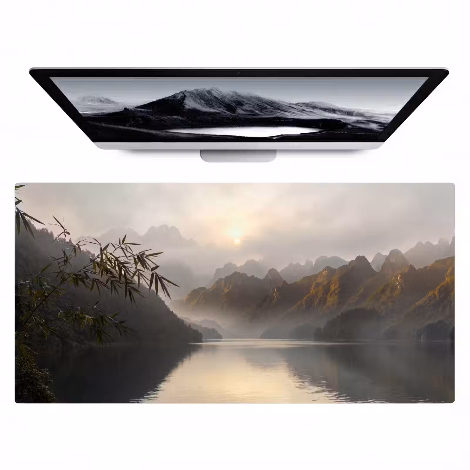 Bureau onderlegger - Bergen - Water - Mist - Natuur - Landschap — 1