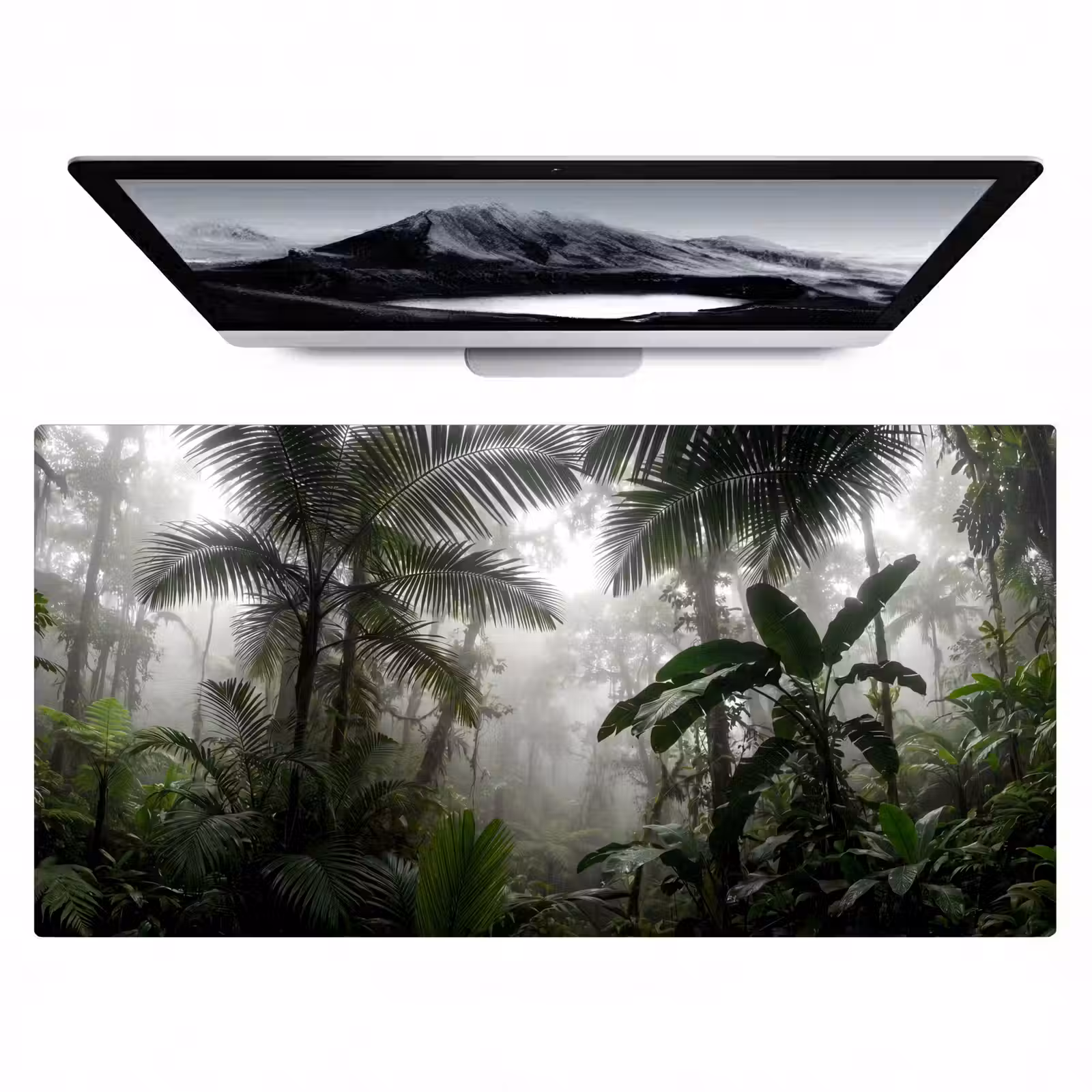 Bureau onderlegger - Natuur - Jungle - Mist - Groen - Bladeren — 1