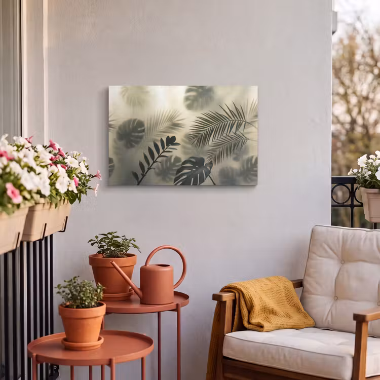 Buiten canvas - Planten - Bladeren - Schaduwen - Groen - Modern — 4